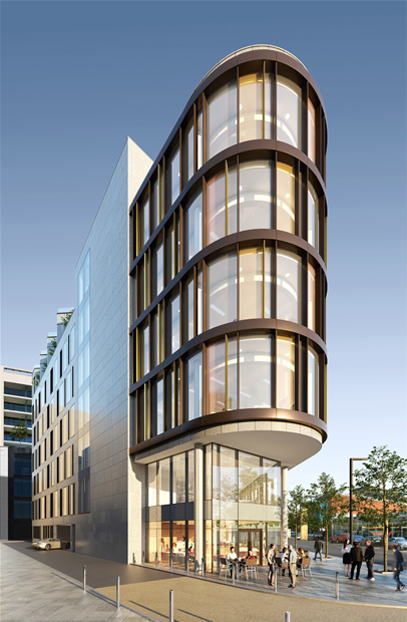 A large downstairs café adds to the daily buzz at 35 Shelbourne Road 